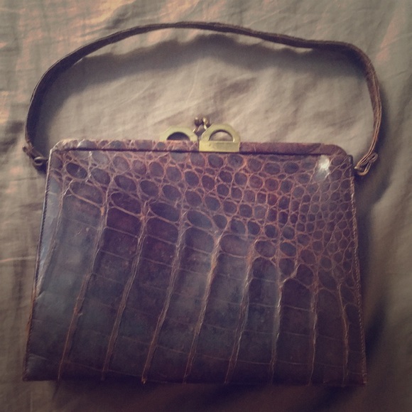 VINTAGE pre-1950s REAL alligator purse antique - Picture 1 of 2